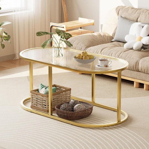 Oval glass coffee - coffee, gold